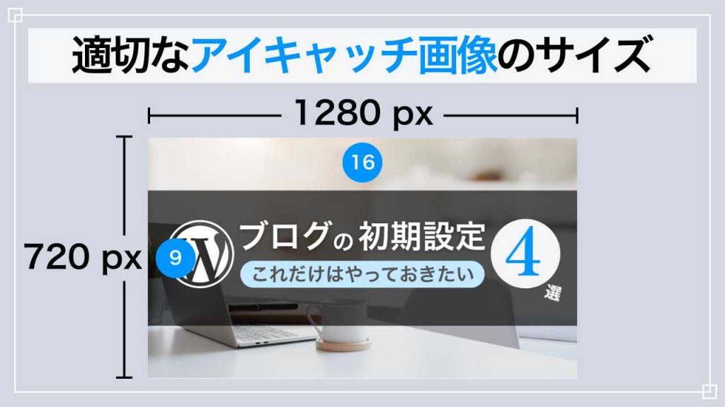 適切なアイキャッチ画像のサイズは1280px × 720px